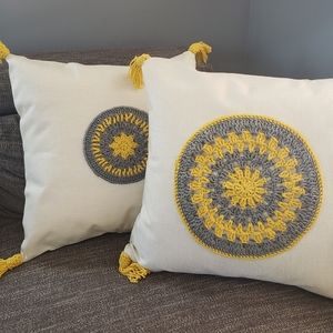 Decorated Pillow Covers Yellow
